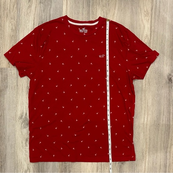 Hollister Men’s Red Short Sleeve Palm Tree Logo T-shirt 100% Cotton Tee Size XL - Picture 2 of 5